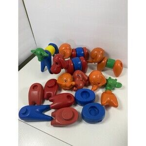 Big Lot Vintage 1960s Tupperware Toy Zoo It Yourself Giraffe Dog Elephant 28 Pcs